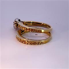 Lady's Silver-Diamond Ring 24 Diamonds .28 Carat T.W. 925 Silver 5.1g Size:7